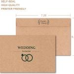 100 Pack A7 Brown Kraft Paper Invitation 5 x 7 Envelopes, Square Peel & Stick Flap, Perfect for Weddings, Invitations, Baby Shower, Stationery for General, Office, 5.25 x 7.25 Inches