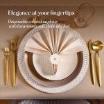 50-Pack Disposable Linen-Feel Beige Napkins, 12" x 17" Cloth-Like Paper Dinner Napkins For Wedding, Bathroom, Party Or Event