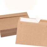 100 Pack A7 Brown Kraft Paper Invitation 5 x 7 Envelopes, Square Peel & Stick Flap, Perfect for Weddings, Invitations, Baby Shower, Stationery for General, Office, 5.25 x 7.25 Inches