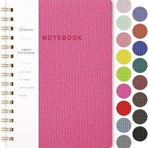 Spiral Notebook-5.75" x 8.125" College Ruled Journal with Inner Pockets and 160 Pages,PU Leather Cover Business Journal, Twin-Wire Binding Notebook Perfect for Office & Home School Supplies Rose Red