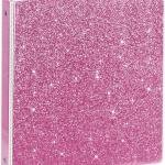 NatureTouch 3 Ring Binder, Glitter 1 Inch Organizer (10.5'' x 11.5'') Holds 8.5'' x 11''Letter Size 300 Pages, Waterproof Durable View Binder, 1 Pack, Pink