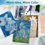 Gel Printing Plate Kits with Paints, Brayer, Baren, Stencils, Washi Stickers, Mixing Cups, Sticks , Blank Cards And Envelopes Storage Case 5X7 Gel Plate for Printmaking Supplies for Art And Crafts