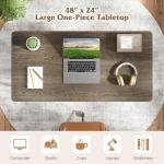 Giantex Universal Wood Table Top, 48 x 24 inch One-Piece Desktop & Sit to Stand Height justable Home Office Desk Frame, Rectangular Workbench Top Board, Countertop DIY, Coffee Bar Tabletop, Grey Oak