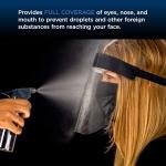 Salon World Safety Black Face Shields (Pack of 10) - Ultra Clear Protective Full Face Shields to Protect Eyes, Nose and Mouth - Anti-Fog PET Plastic, Elastic Heband - Sanitary Droplet Splash Guard