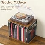 1 Cube Vinyl Record Storage DIY Stackable 80-110 Shelf Visualize Box Cube - Natural Wooden Organizer Crate Cabinet Desktop Storage for Retro Vinyl Record Player