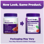 Natrol Melatonin Sleep Aid Gummies, Fall Asleep Faster, Strawberry, 10mg, 60 Count