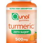 Qunol Zero Sugar Turmeric Gummies, Gummy with 500mg Turmeric Curcumin, Joint Support Supplement, Ultra High Absorption Tumeric Curcumin, Vegetarian, Gluten Free, 120 Count