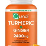Qunol Turmeric Curcumin with Black Pepper & Ginger, 2400mg Turmeric Extract with 95% Curcuminoids, Extra Strength Supplement, Enhanced Absorption, Joint Support Supplement, 105 Count