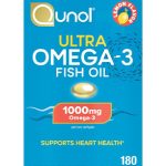 Qunol Fish Oil Omega 3 Mini Softgels, 1000mg Omega 3 EPA + DHA, Ultra Pure Supplements, Heart Health Support, Lemon Flavor, Easy to Swallow Minis, 3 Month Supply, 180 Count