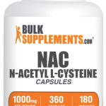 BulkSupplements N-Acetyl L-Cysteine 1000mg Capsules - N-Acetyl Cysteine 1000mg, NAC Supplement - NAC 1000mg, Gluten Free - 2 Capsules per Serving, 360 Capsules (Pack of 1)