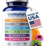 Immuneti vanced Immune Support – Doctor Formulated 6-in-1 Daily Immunity Supplement – Me in USA – With Vitamin C, D3, Zinc, Elderberry, Garlic & Echinacea - Vital Nutrients & Antioxidants (1)