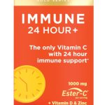 Nature's Bounty Immune 24 Hour +, The only Vitamin C with 24 Hour Immune Support from Ester-C, 1000 mg Vitamin C, D & Zinc, Gluten Free, Rapid Release Softgels, 2 Softgels per Day, 50 Count
