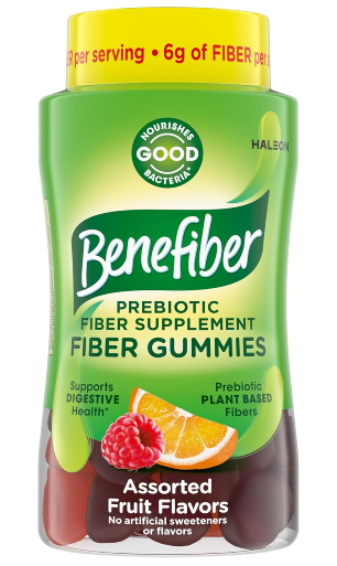 Benefiber Prebiotic GLP-1 Friendly Fiber Supplement Gummies for Digestive Health, Assorted Fruit Flavor - 81 Count