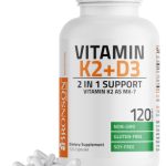 Bronson Vitamin K2 (MK7) with D3 Supplement Non-GMO Formula 5000 IU Vitamin D3 & 90 mcg K2 MK-7 Easy to Swallow D & K Complex, 120 Capsules